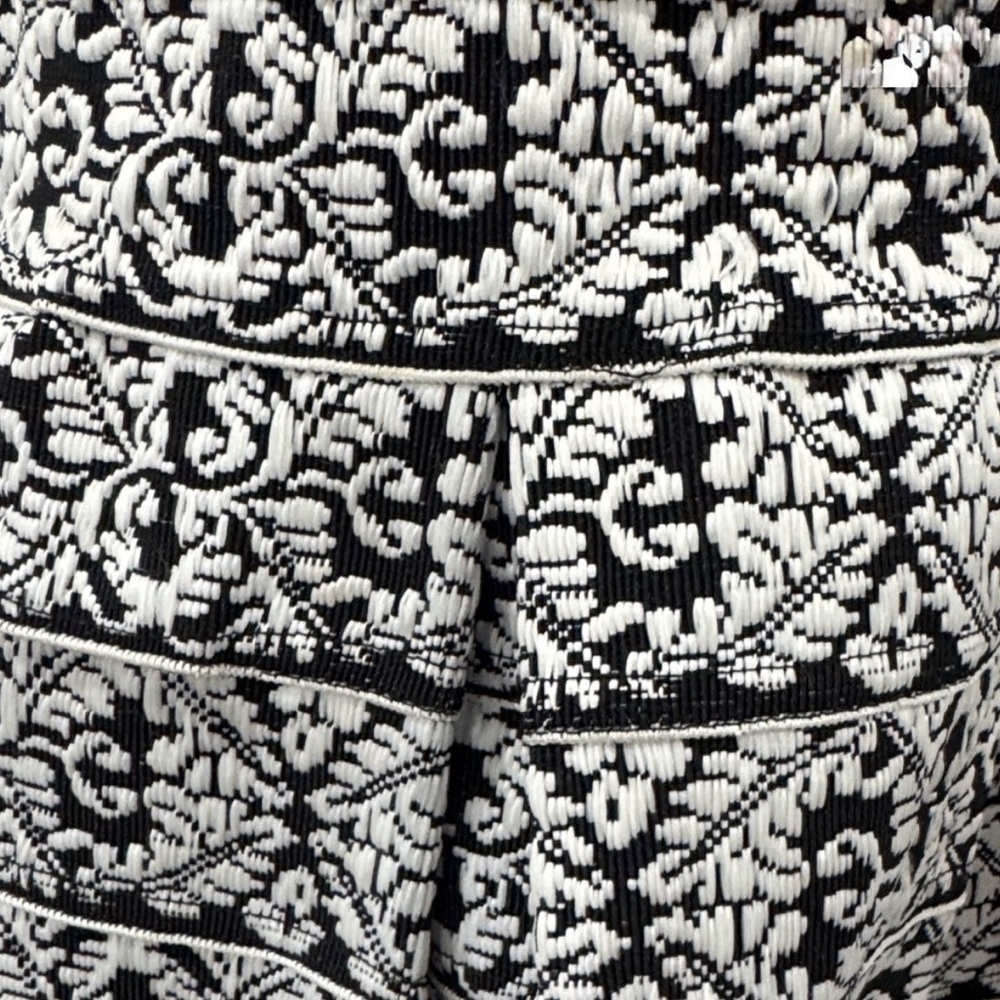 NWT Gracia Black & White Brocade Fit-and-Flare Mini Dress – Size Large - Picture 6 of 9